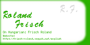 roland frisch business card